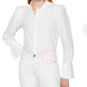 Frame Denim Voluminous Organic Cotton Puff Sleeve Shirt Blouse